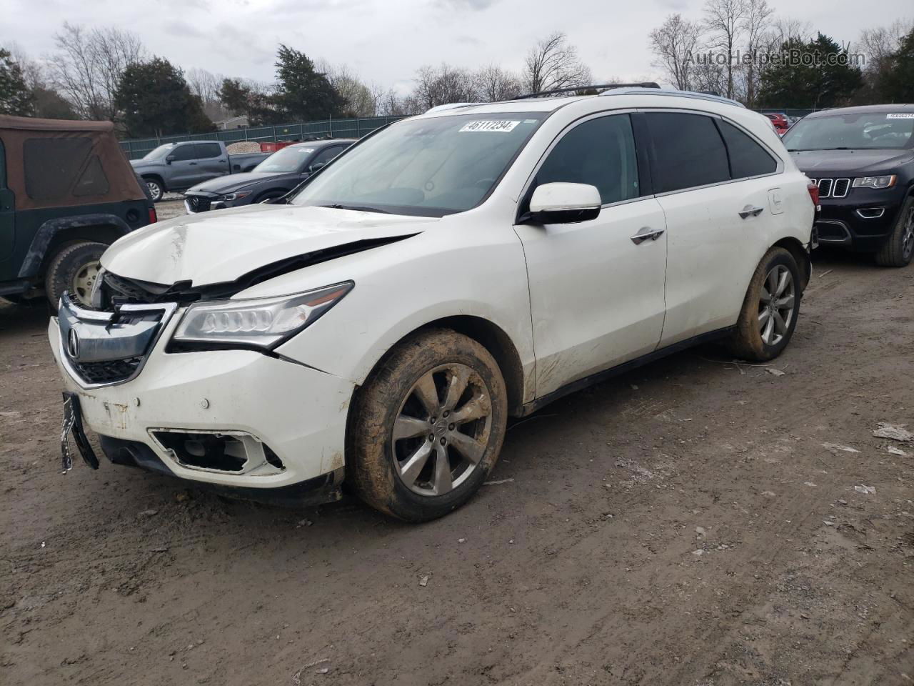 2016 Acura Mdx Advance White vin: 5FRYD4H92GB045260