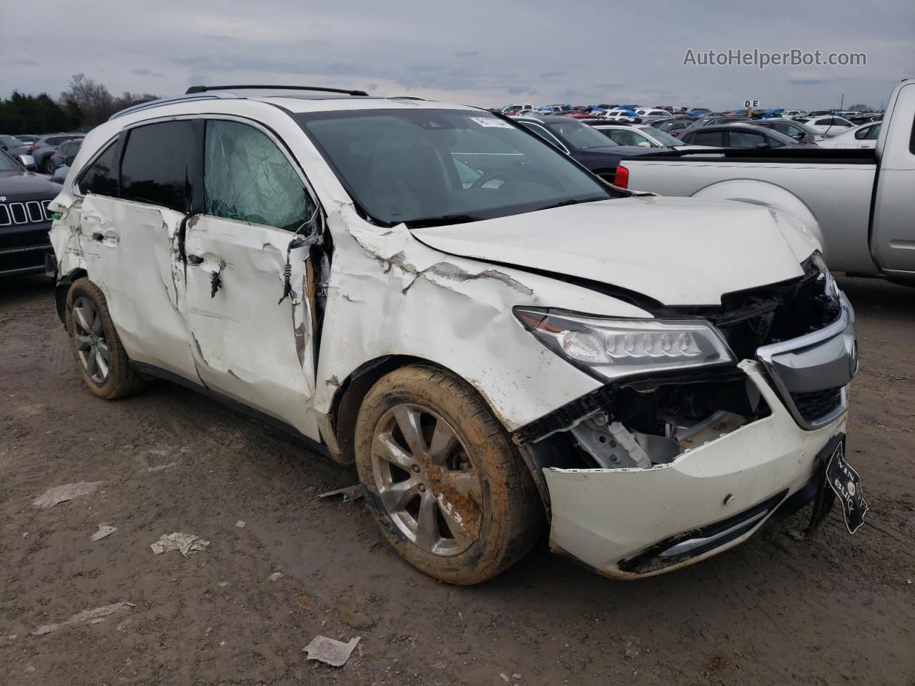 2016 Acura Mdx Advance White vin: 5FRYD4H92GB045260