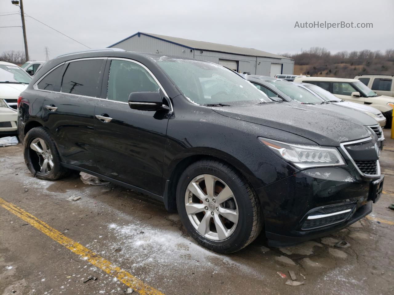 2016 Acura Mdx Advance Черный vin: 5FRYD4H93GB040309