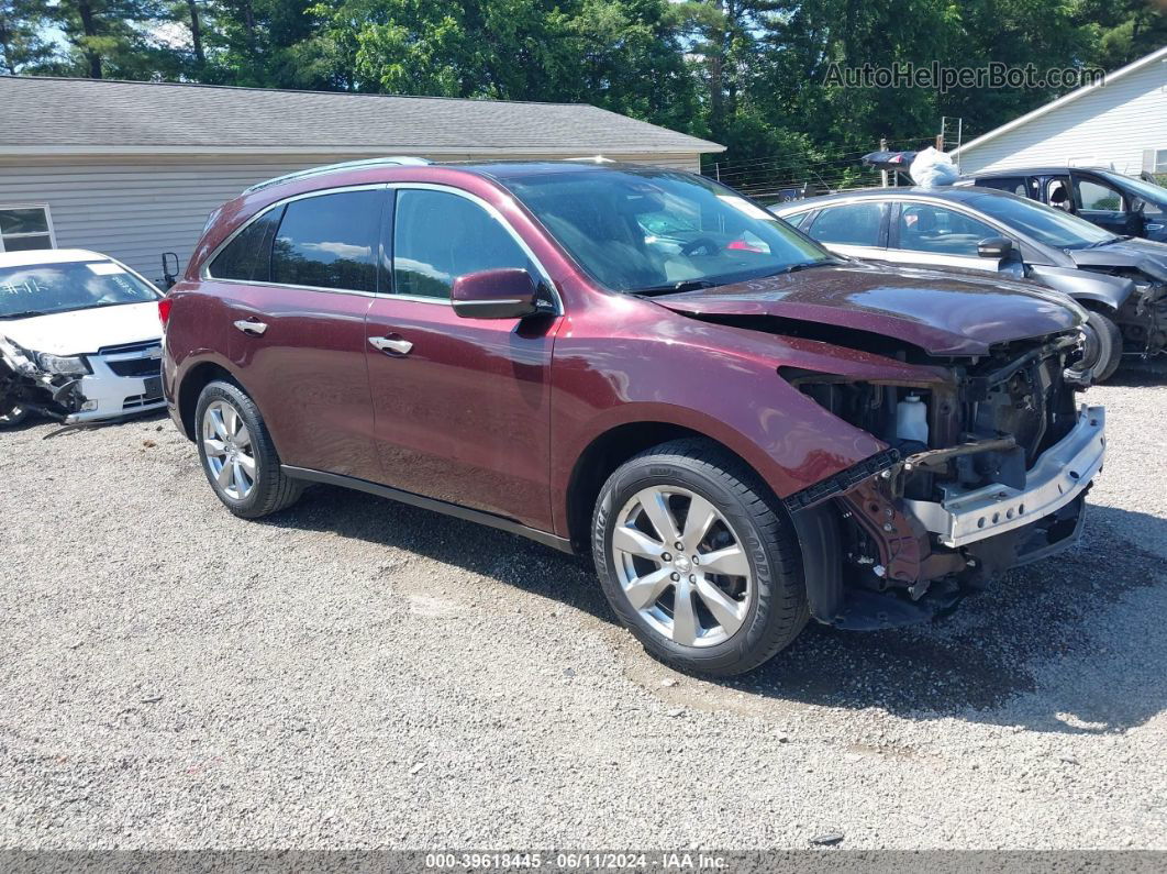 2016 Acura Mdx Advance   Entertainment Packages/advance Package Red vin: 5FRYD4H95GB001091