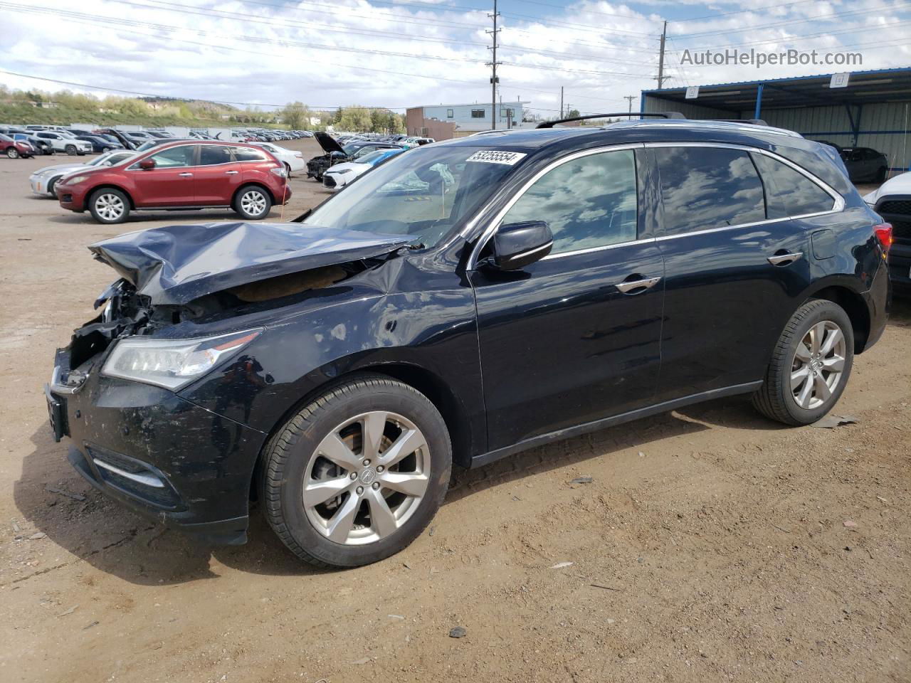 2016 Acura Mdx Advance Черный vin: 5FRYD4H96GB026288