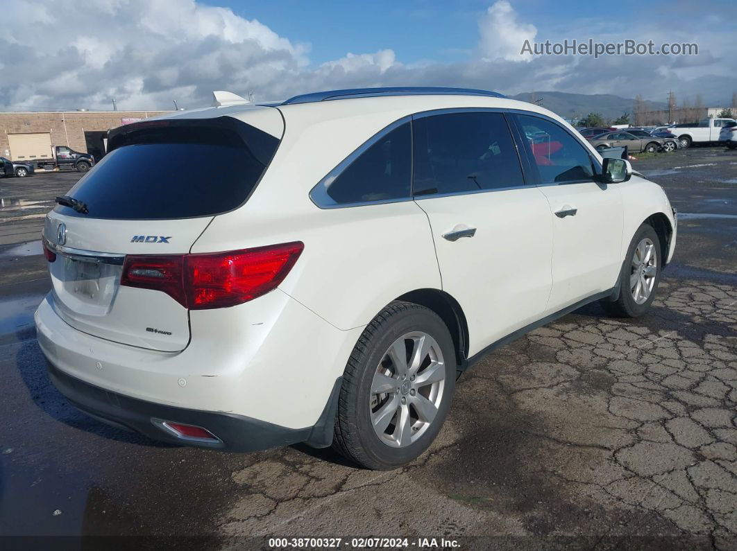 2016 Acura Mdx Advance/w/advance/entertainment White vin: 5FRYD4H97GB043021