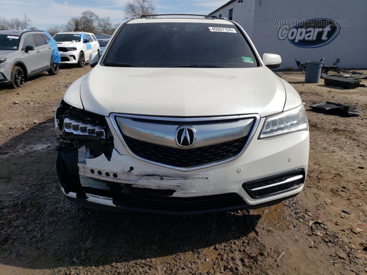 2016 Acura Mdx Advance White vin: 5FRYD4H97GB048266