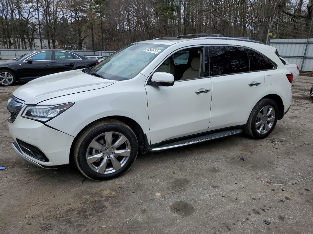 2016 Acura Mdx Advance White vin: 5FRYD4H98GB026566