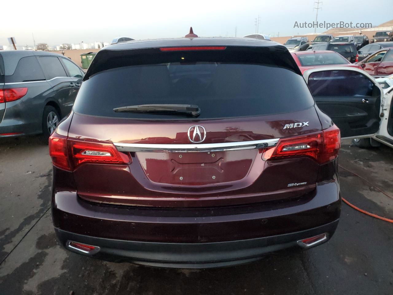 2016 Acura Mdx Advance Темно-бордовый vin: 5FRYD4H9XGB020915