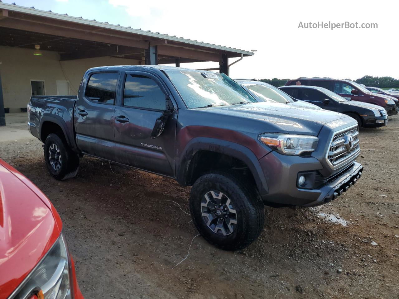 2017 Toyota Tacoma Double Cab Gray vin: 5TFCZ5AN6HX050608