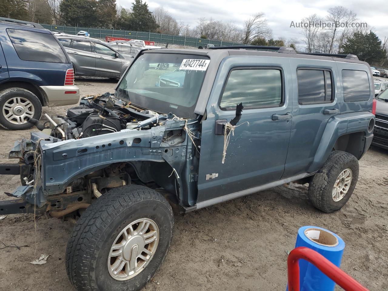 2007 Hummer H3  Blue vin: 5GTDN13E078121874