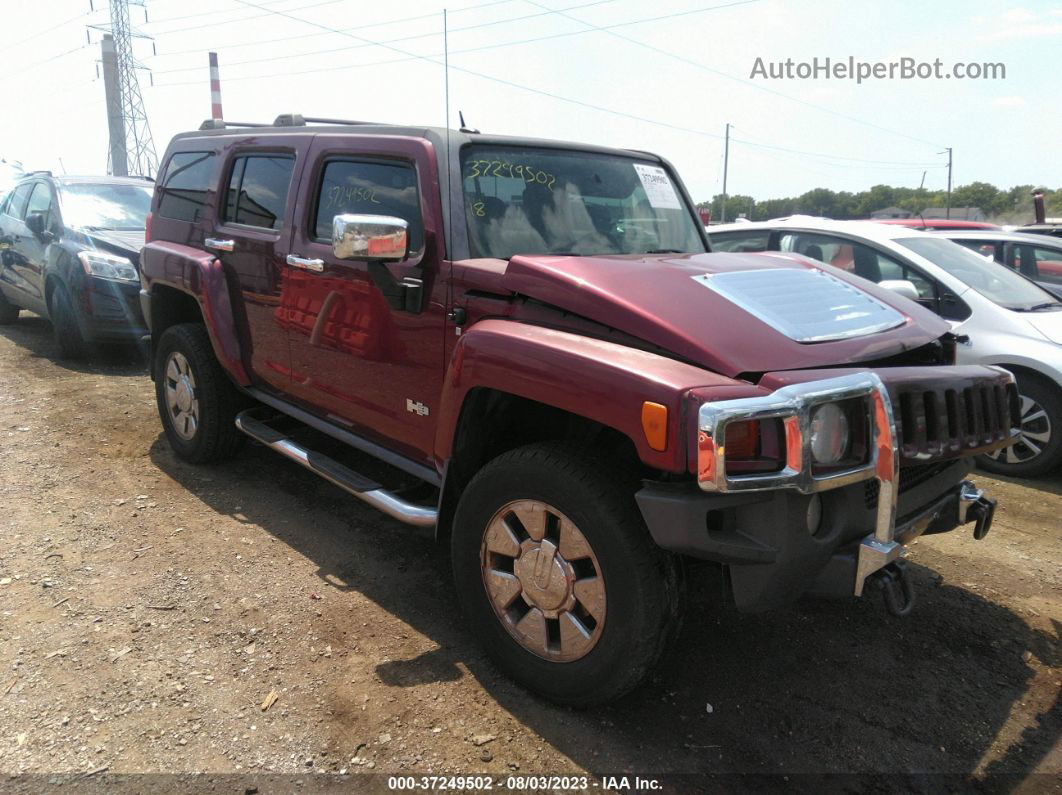 2007 Hummer H3 Suv Maroon vin: 5GTDN13E078241562