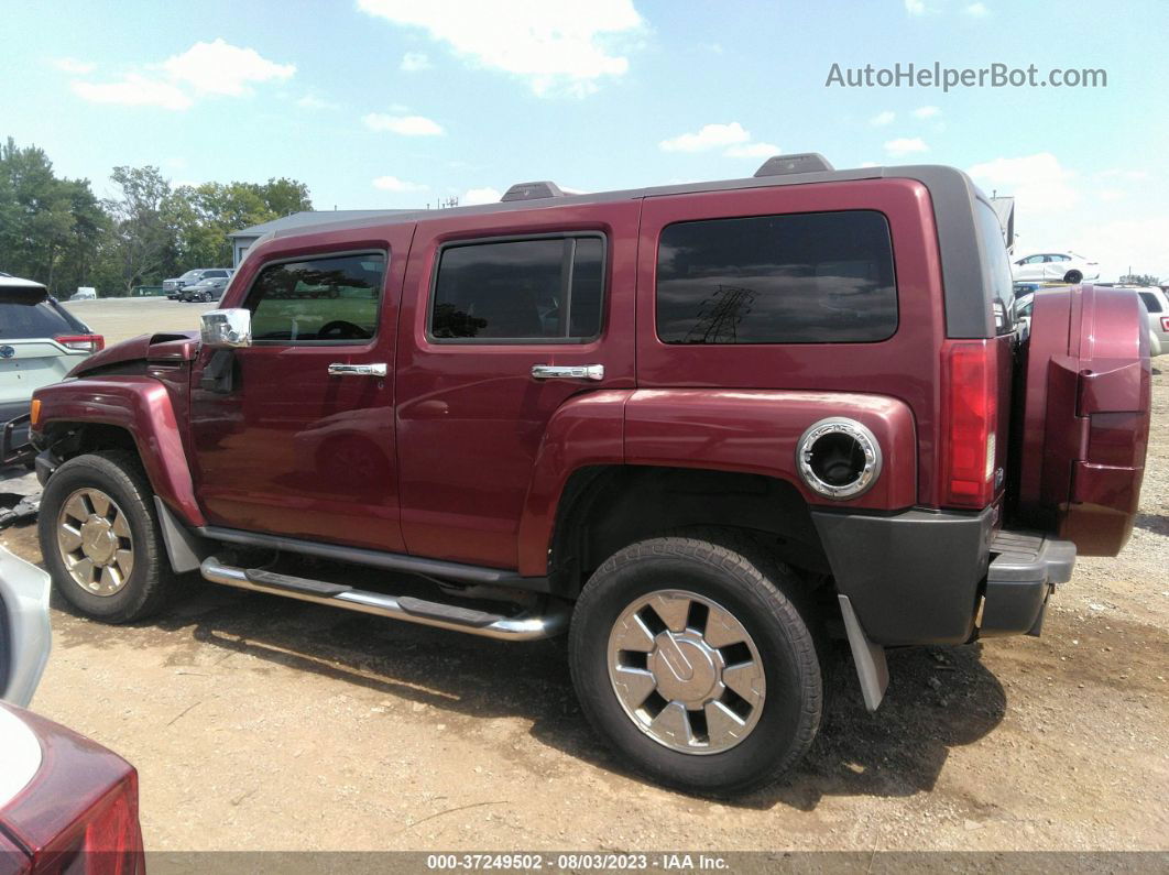 2007 Hummer H3 Suv Maroon vin: 5GTDN13E078241562