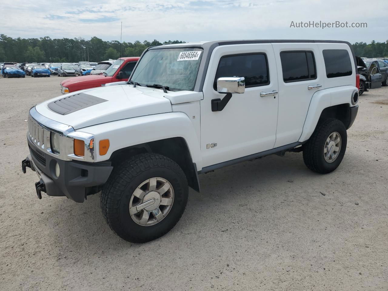 2007 Hummer H3  White vin: 5GTDN13E178101472