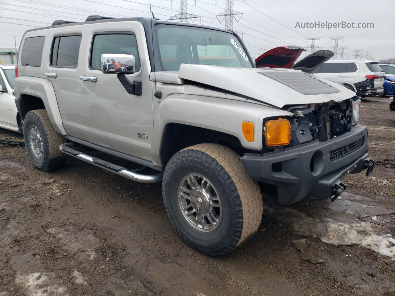 2007 Hummer H3  Silver vin: 5GTDN13E178157606