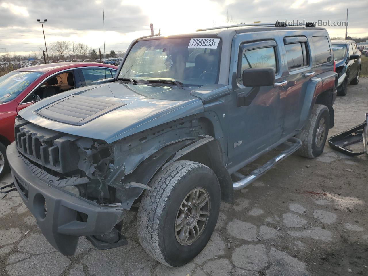 2007 Hummer H3  Бирюзовый vin: 5GTDN13E178209722