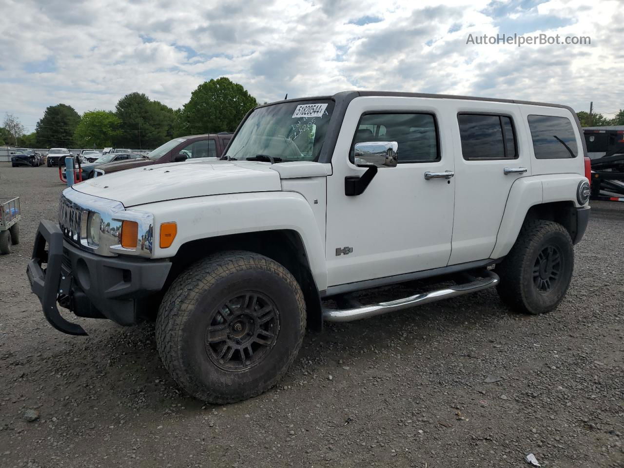 2007 Hummer H3  White vin: 5GTDN13E778249044