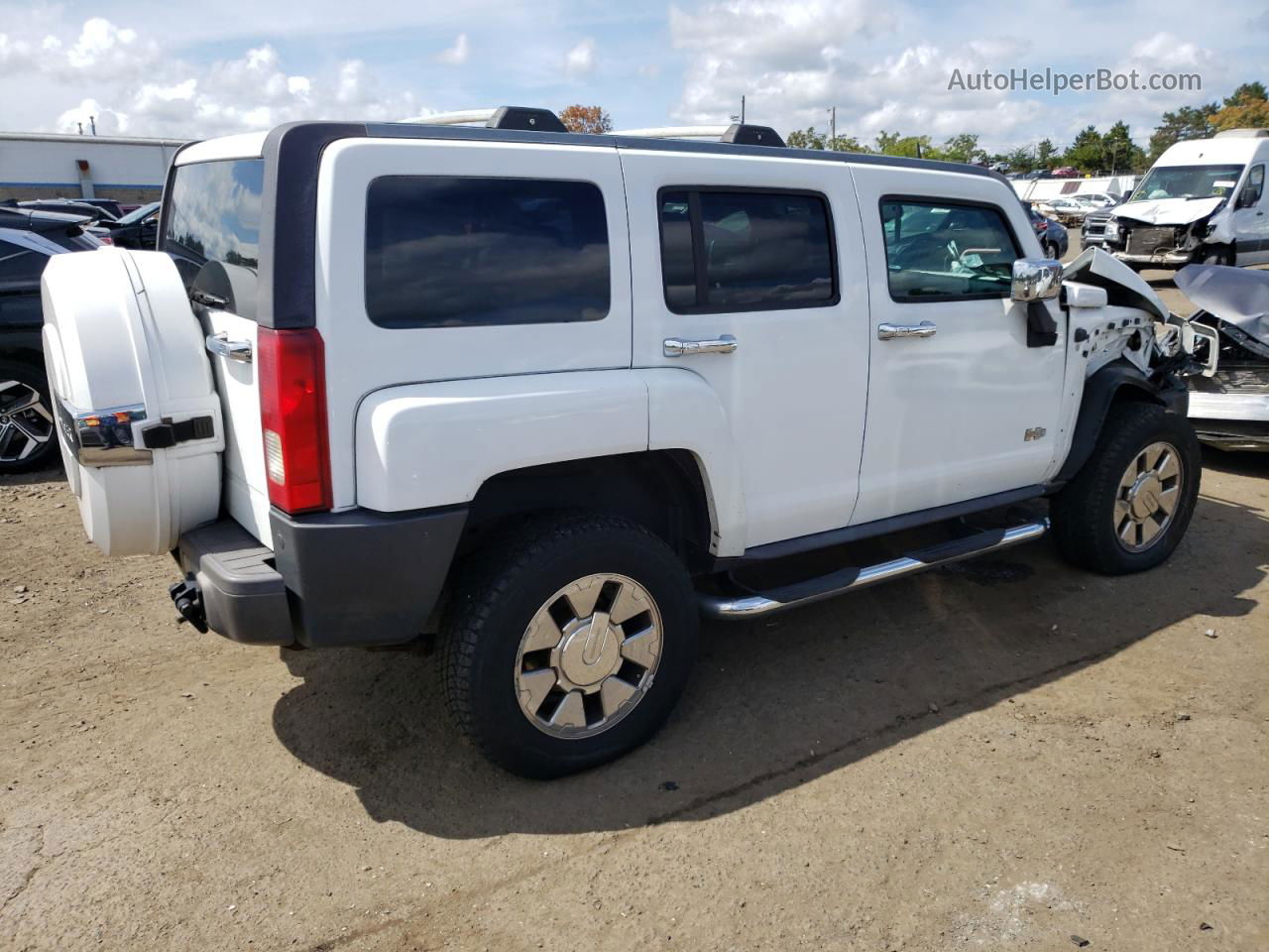 2007 Hummer H3  White vin: 5GTDN13EX78171195