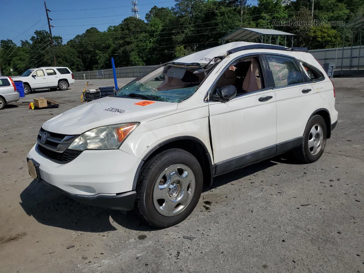 2010 Honda Cr-v Lx White vin: 5J6RE3H31AL002116