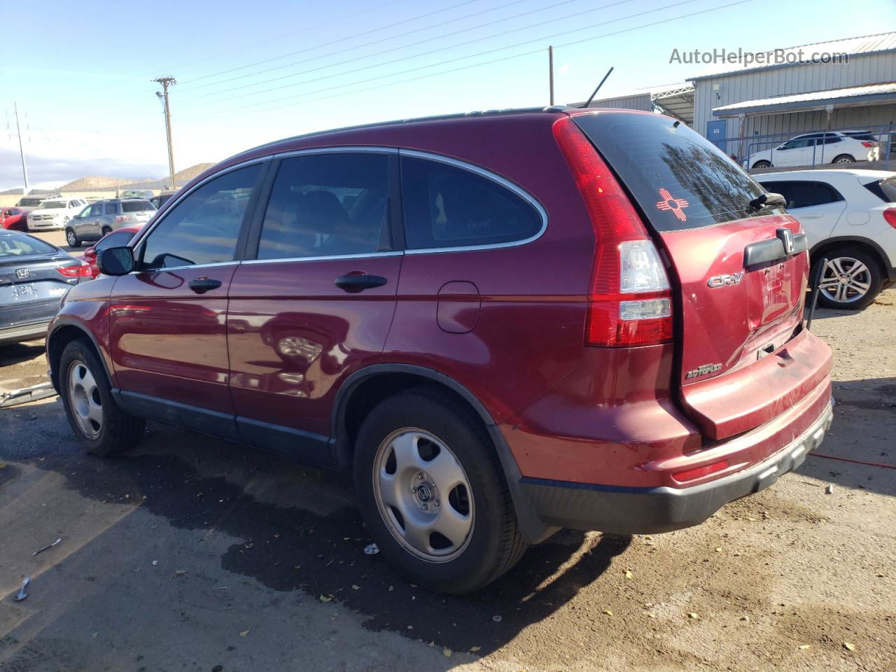 2010 Honda Cr-v Lx Burgundy vin: 5J6RE3H3XAL002003