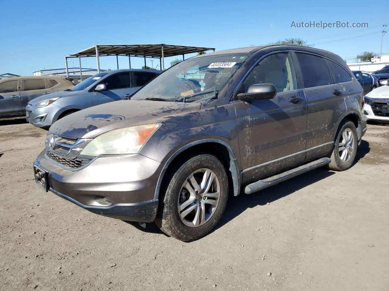 2010 Honda Cr-v Ex Gray vin: 5J6RE3H53AL037838