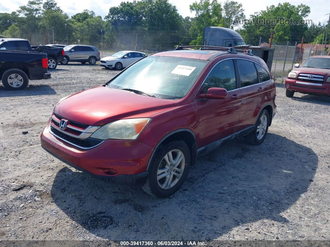 2010 Honda Cr-v Ex-l Red vin: 5J6RE3H70AL010047