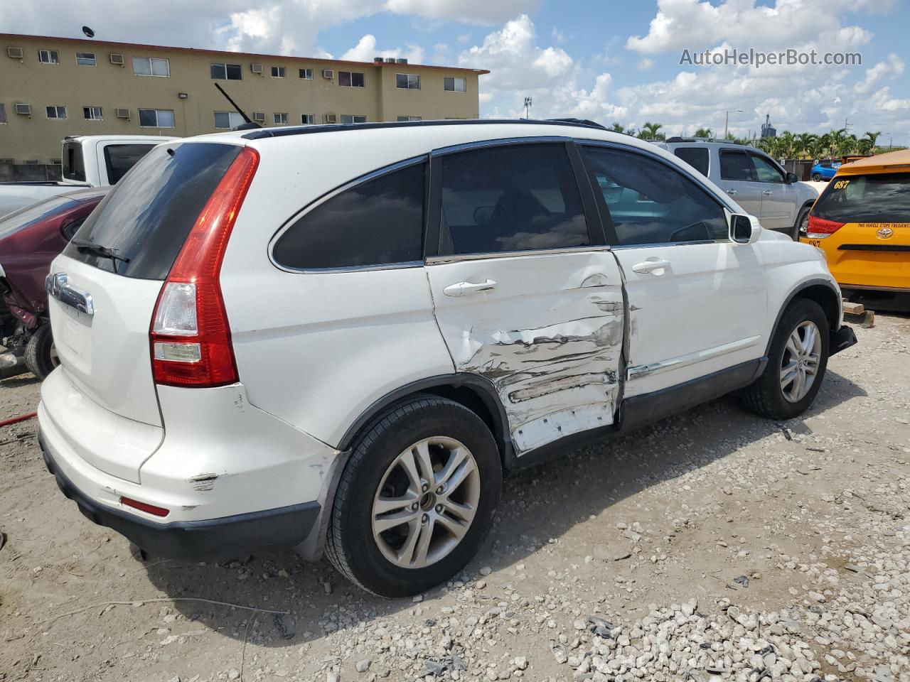 2010 Honda Cr-v Exl White vin: 5J6RE3H70AL050645