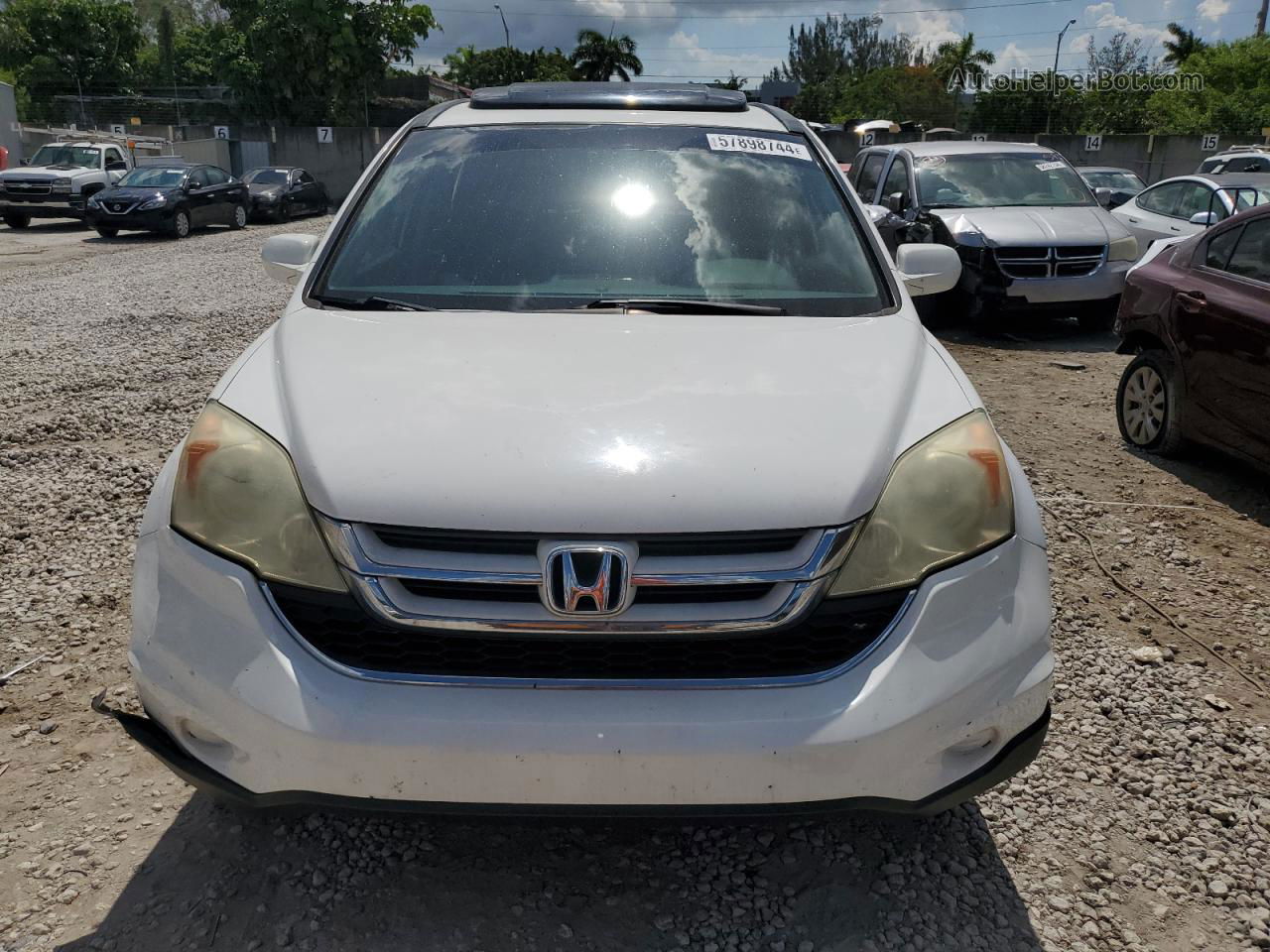 2010 Honda Cr-v Exl White vin: 5J6RE3H70AL050645