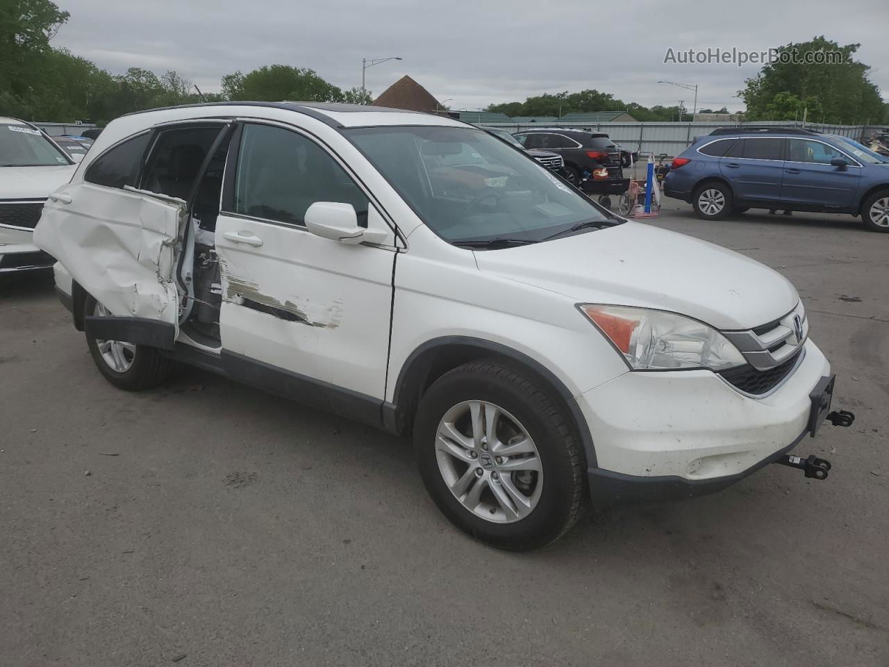 2010 Honda Cr-v Exl White vin: 5J6RE3H71AL025589