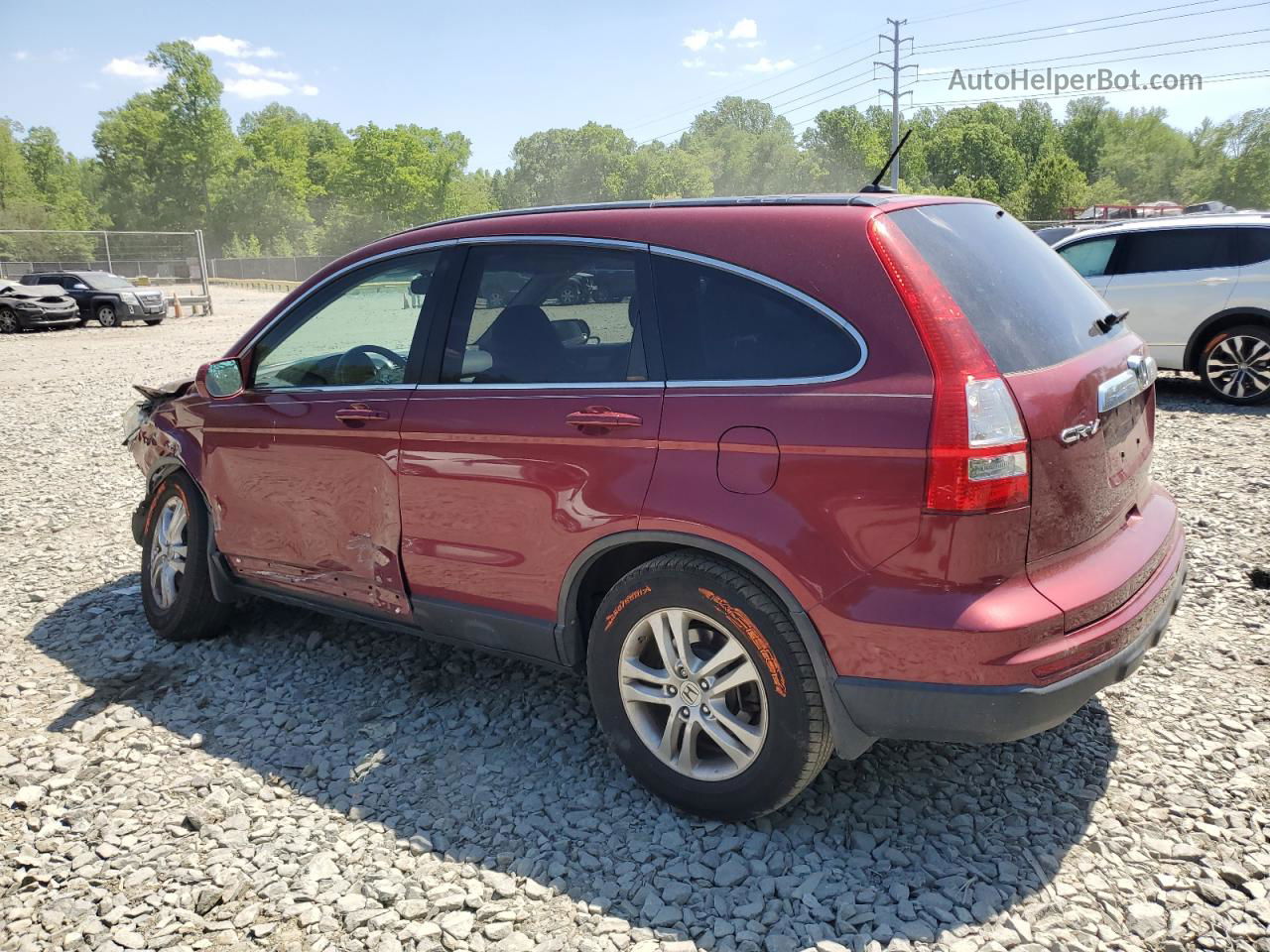 2010 Honda Cr-v Exl Burgundy vin: 5J6RE3H74AL034870