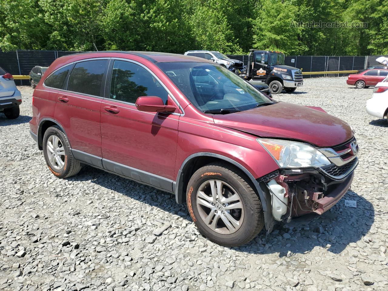 2010 Honda Cr-v Exl Burgundy vin: 5J6RE3H74AL034870