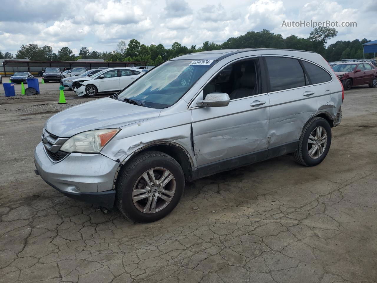 2010 Honda Cr-v Exl Silver vin: 5J6RE3H77AL047340