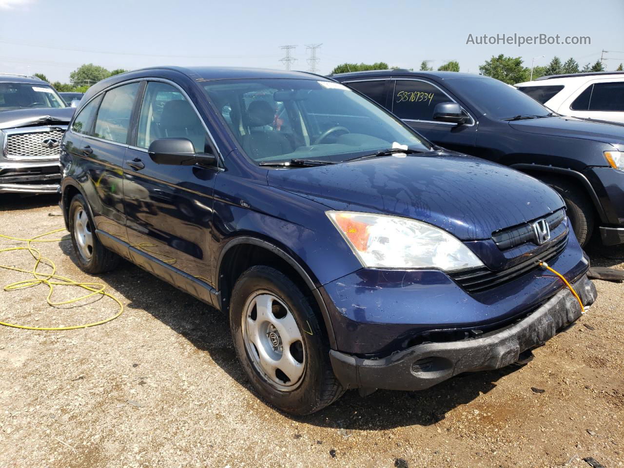 2009 Honda Cr-v Lx Синий vin: 5J6RE48309L053415