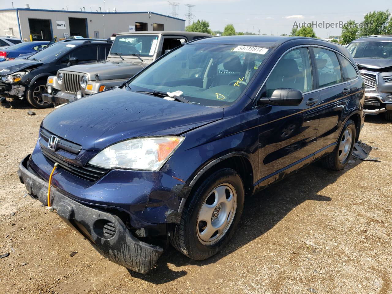 2009 Honda Cr-v Lx Blue vin: 5J6RE48309L053415