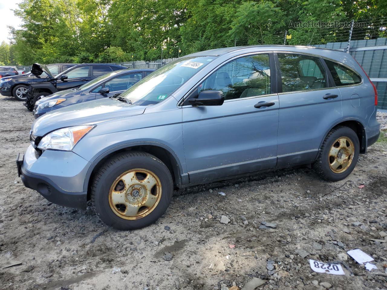 2009 Honda Cr-v Lx Blue vin: 5J6RE48349L058570