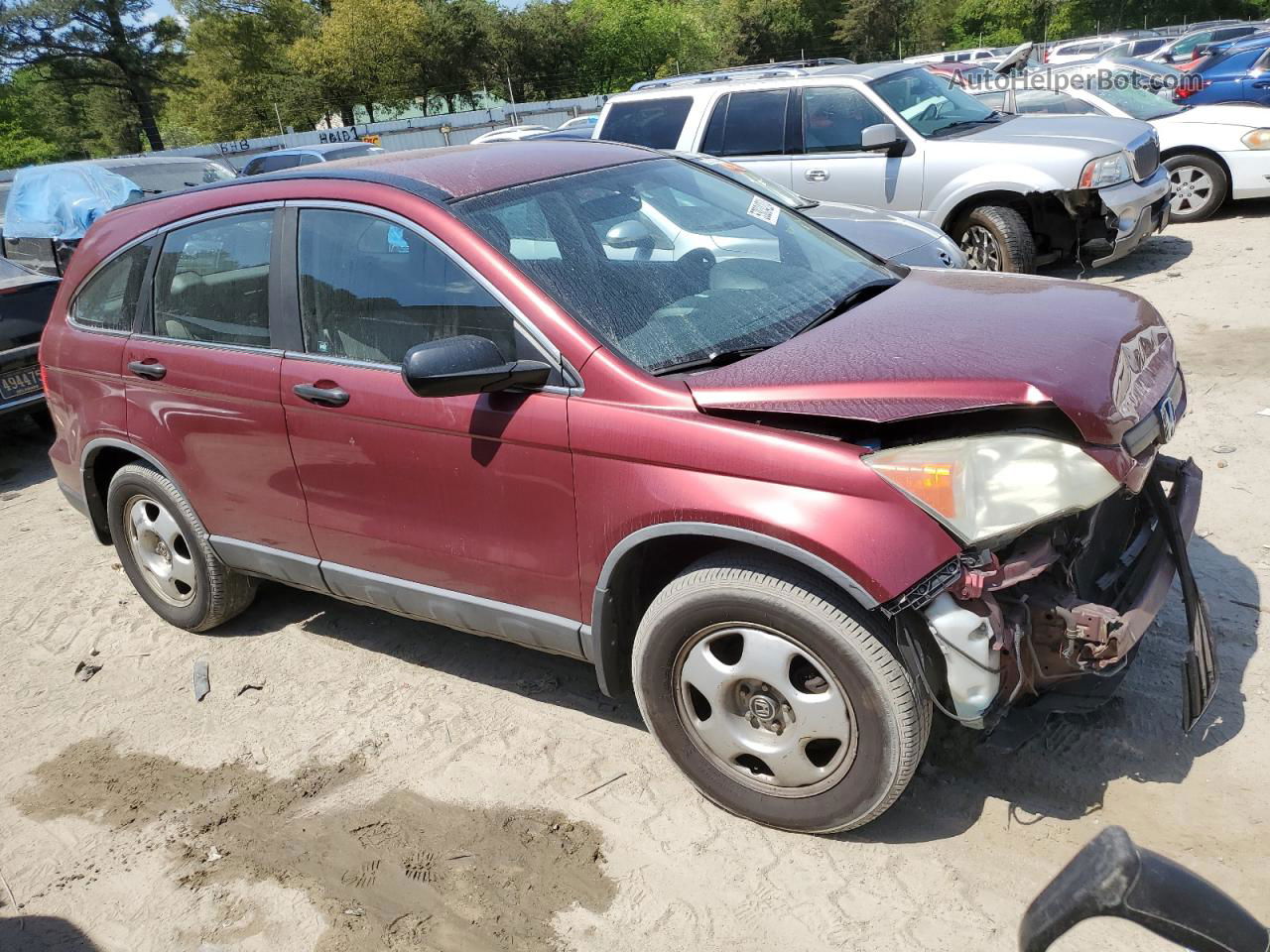 2009 Honda Cr-v Lx Burgundy vin: 5J6RE48399L006478