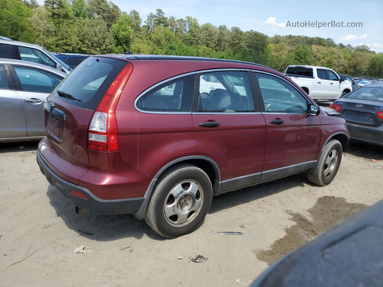 2009 Honda Cr-v Lx Burgundy vin: 5J6RE48399L006478