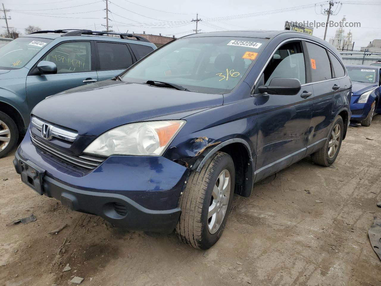 2009 Honda Cr-v Ex Синий vin: 5J6RE48589L021782