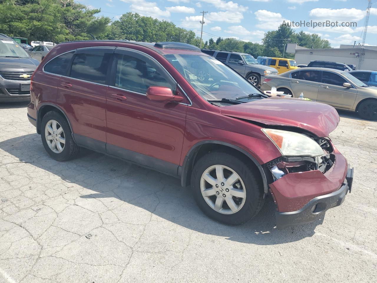 2009 Honda Cr-v Exl Burgundy vin: 5J6RE48719L016814