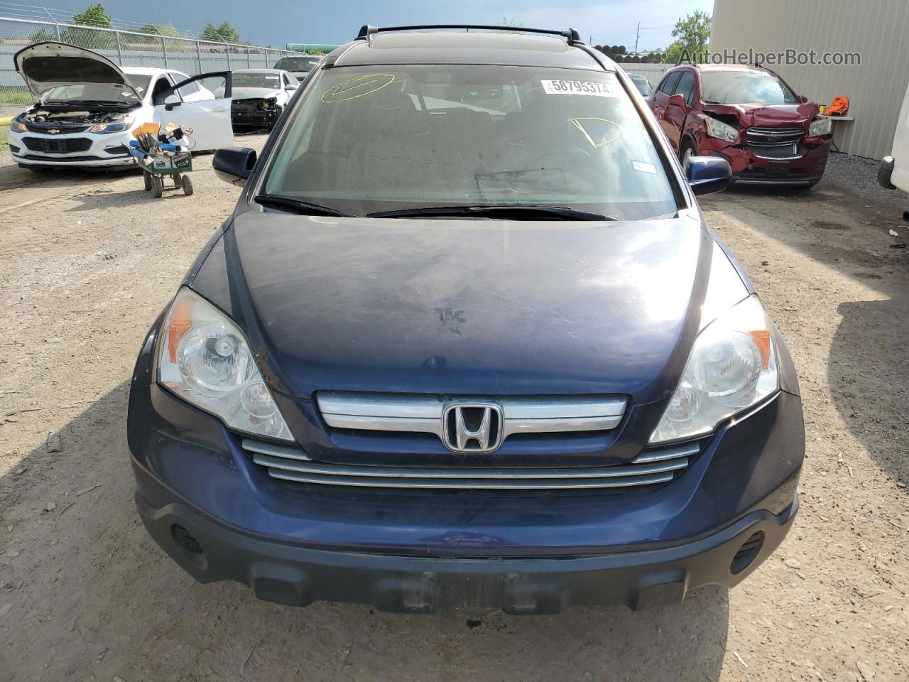 2009 Honda Cr-v Exl Blue vin: 5J6RE48739L016698