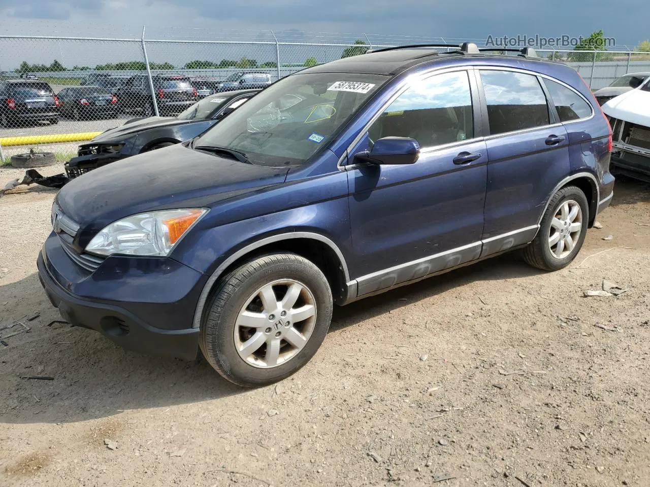 2009 Honda Cr-v Exl Blue vin: 5J6RE48739L016698