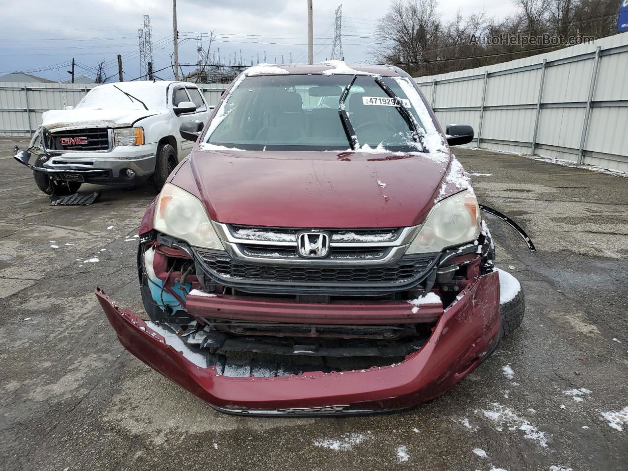 2010 Honda Cr-v Lx Maroon vin: 5J6RE4H32AL089708