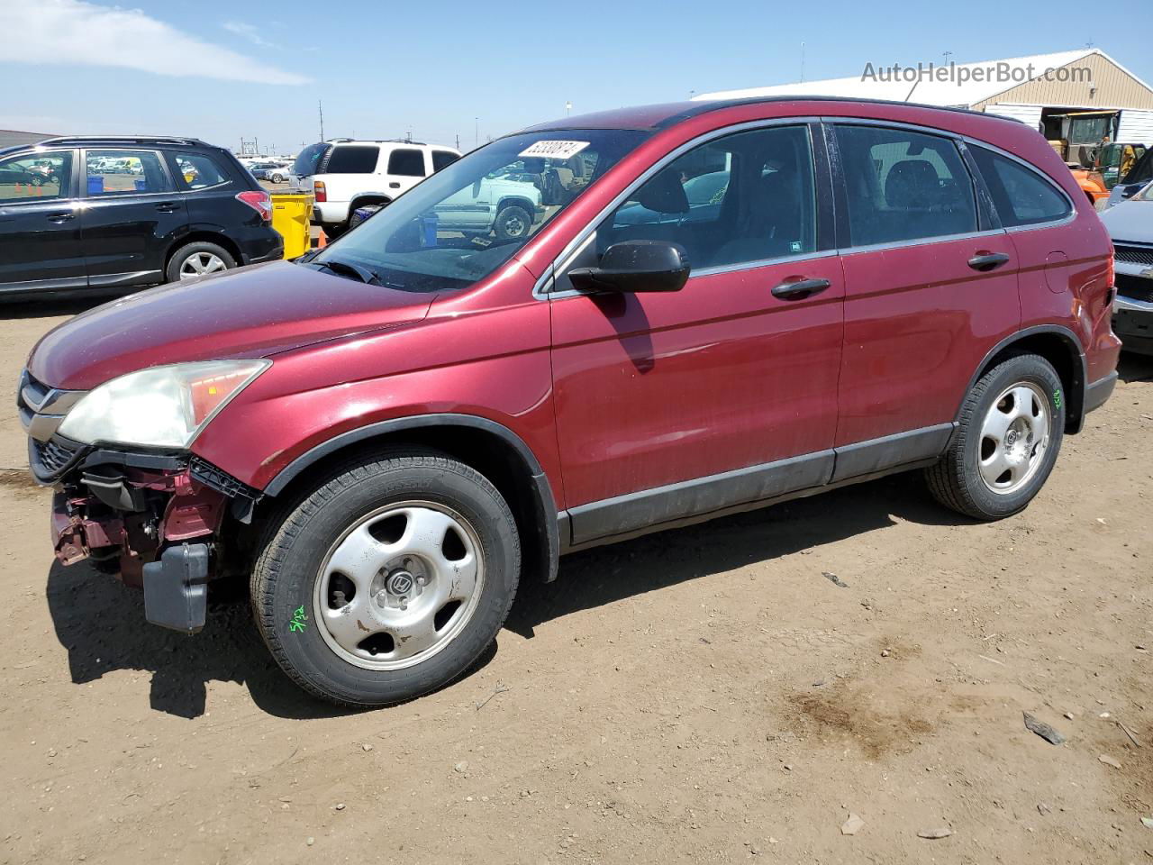 2010 Honda Cr-v Lx Burgundy vin: 5J6RE4H33AL043546