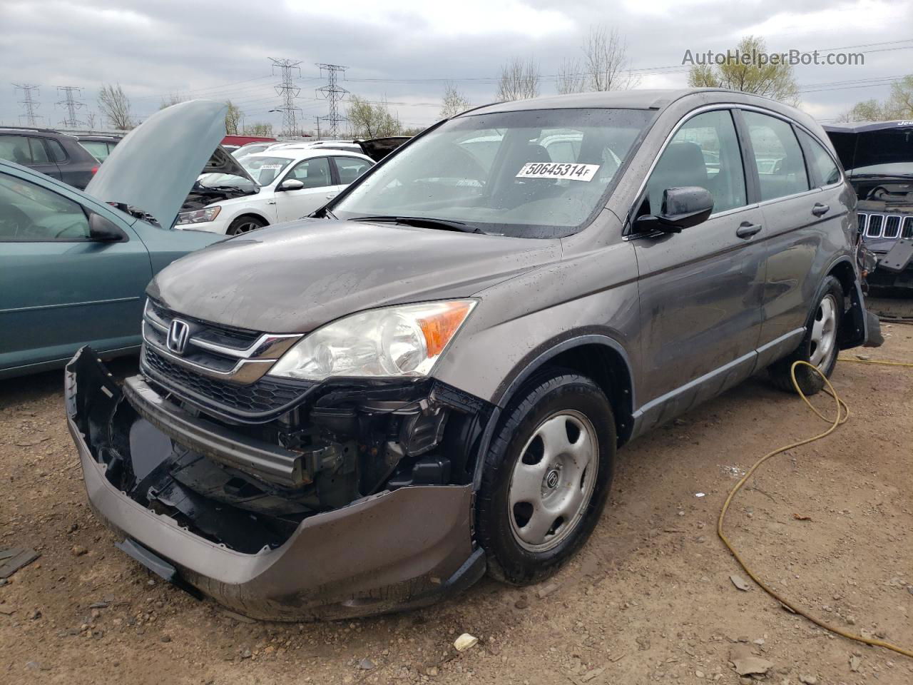 2010 Honda Cr-v Lx Gray vin: 5J6RE4H37AL022327