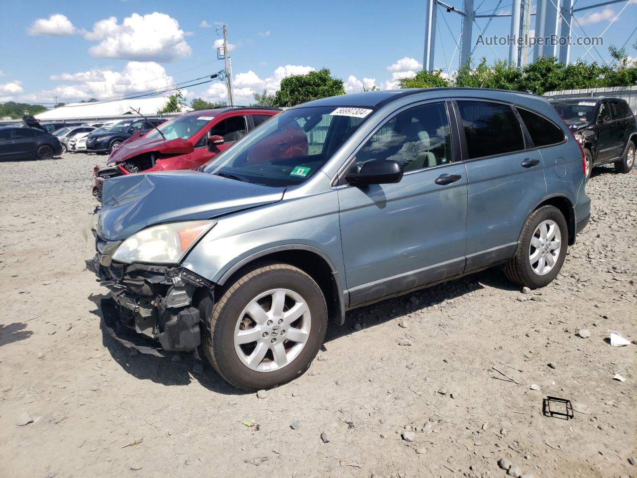 2010 Honda Cr-v Lx Blue vin: 5J6RE4H38AL801364