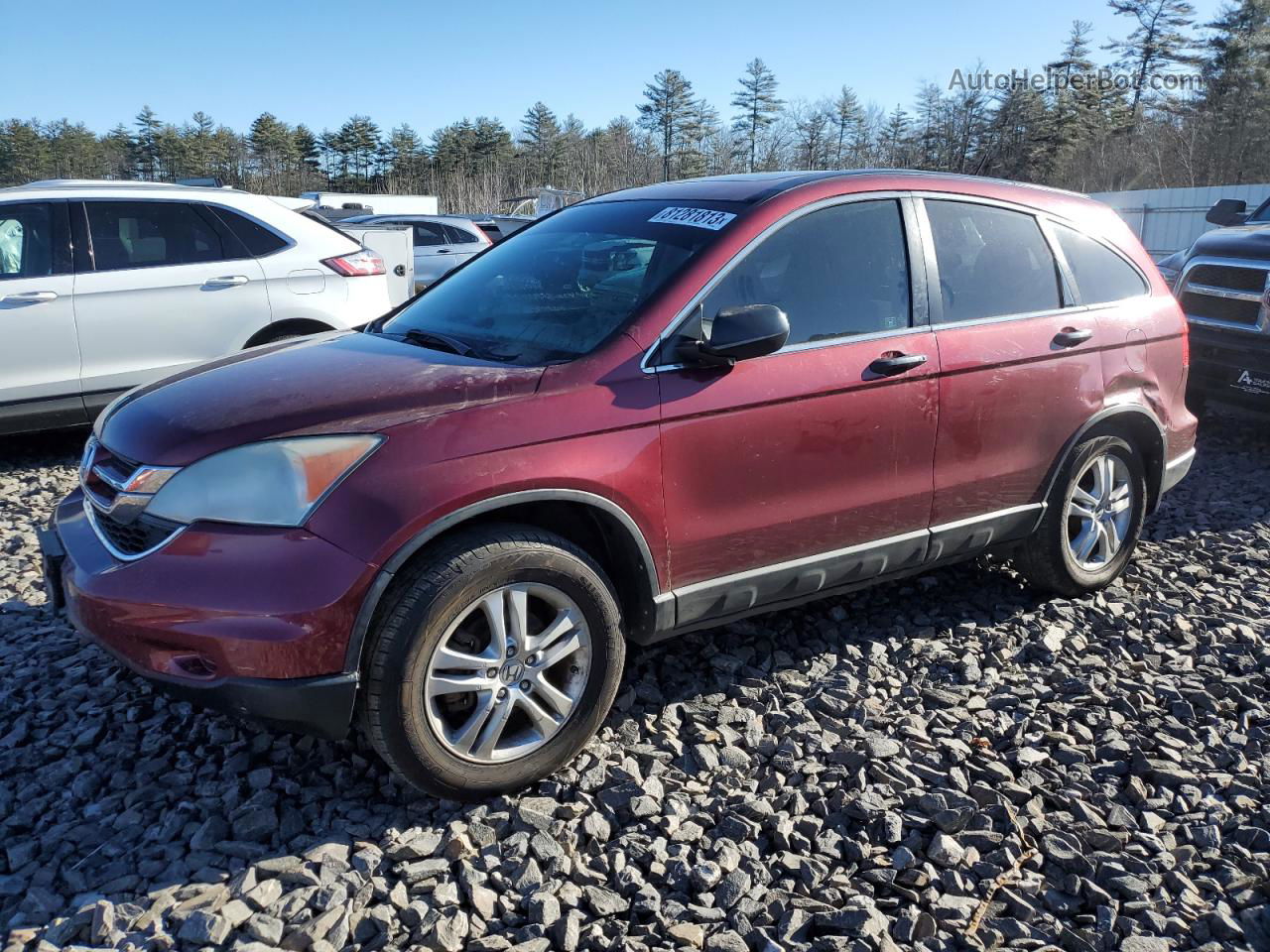 2010 Honda Cr-v Ex Red vin: 5J6RE4H52AL098832