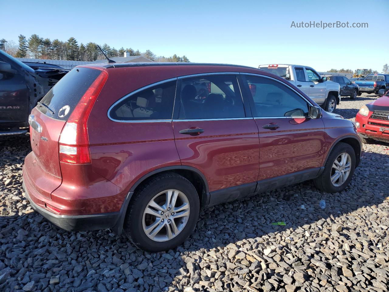 2010 Honda Cr-v Ex Red vin: 5J6RE4H52AL098832