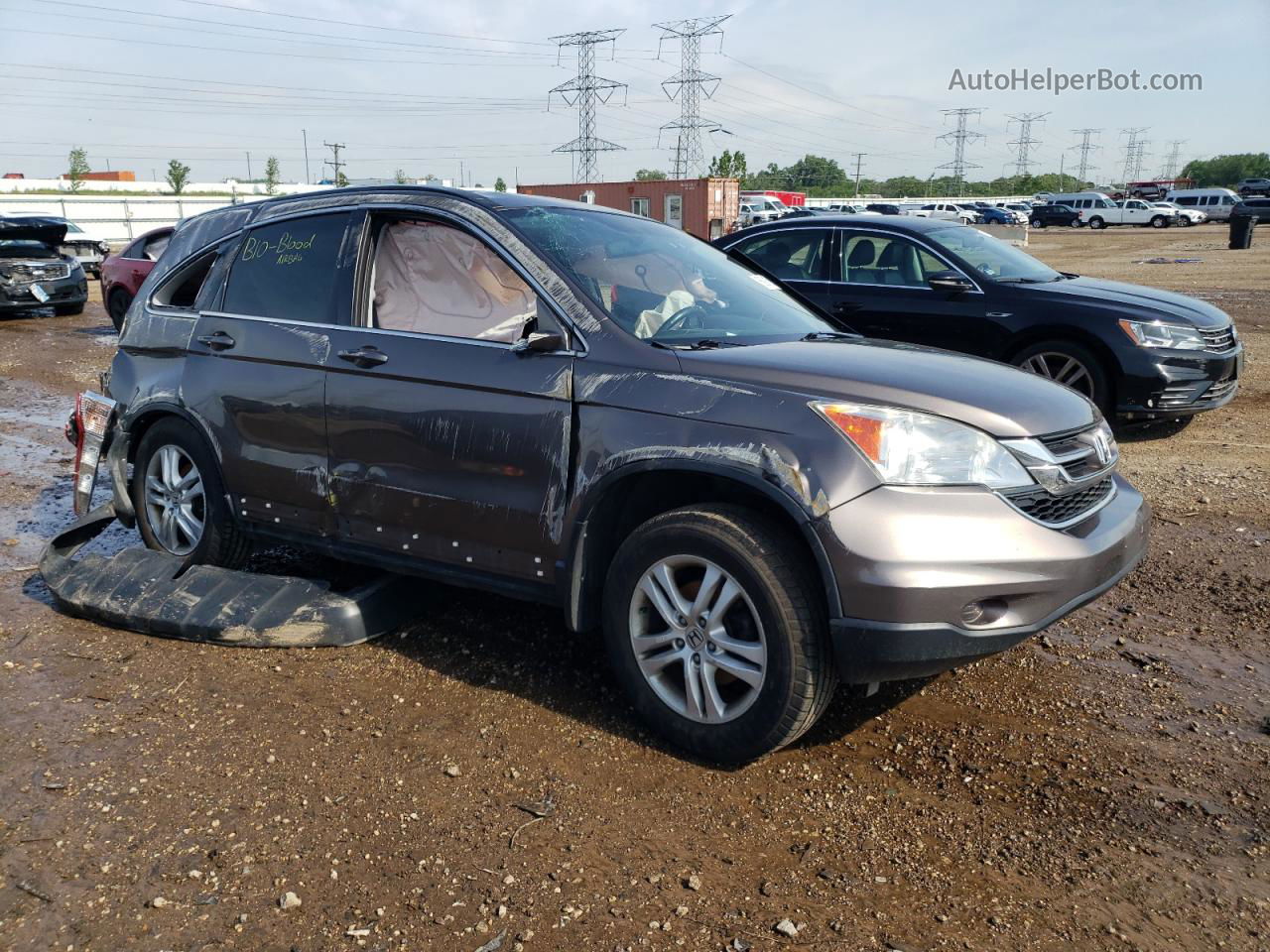 2010 Honda Cr-v Exl Gray vin: 5J6RE4H70AL019871