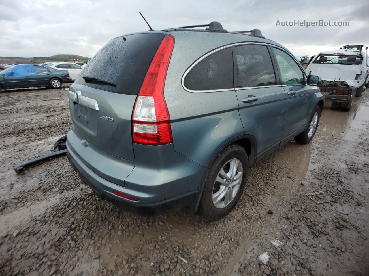 2010 Honda Cr-v Exl Turquoise vin: 5J6RE4H71AL029695