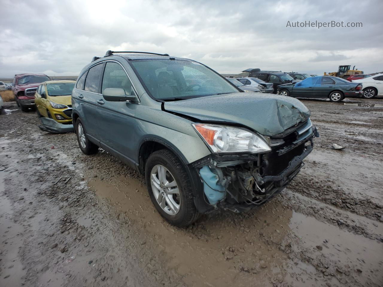 2010 Honda Cr-v Exl Бирюзовый vin: 5J6RE4H71AL029695