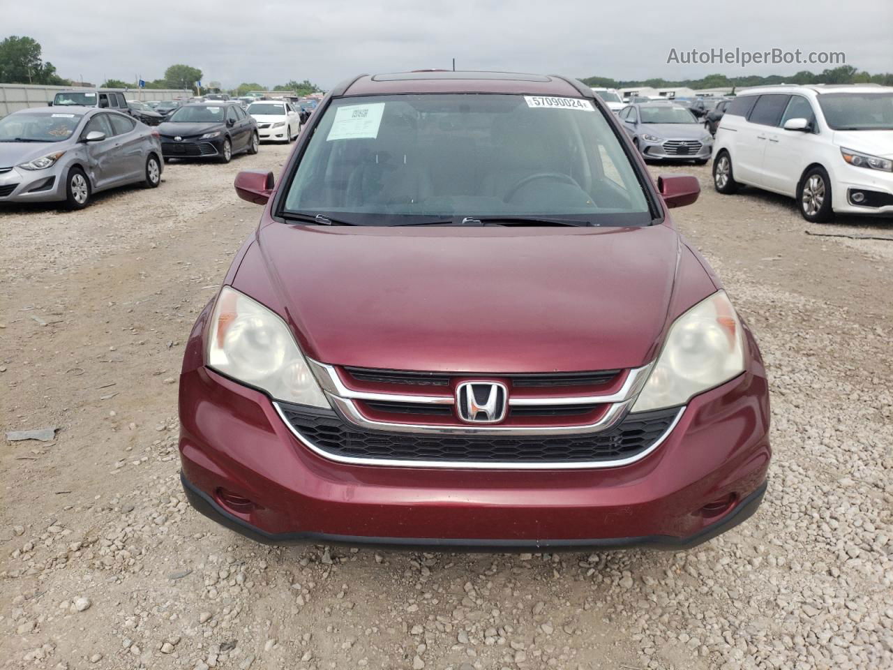 2010 Honda Cr-v Exl Maroon vin: 5J6RE4H76AL101135