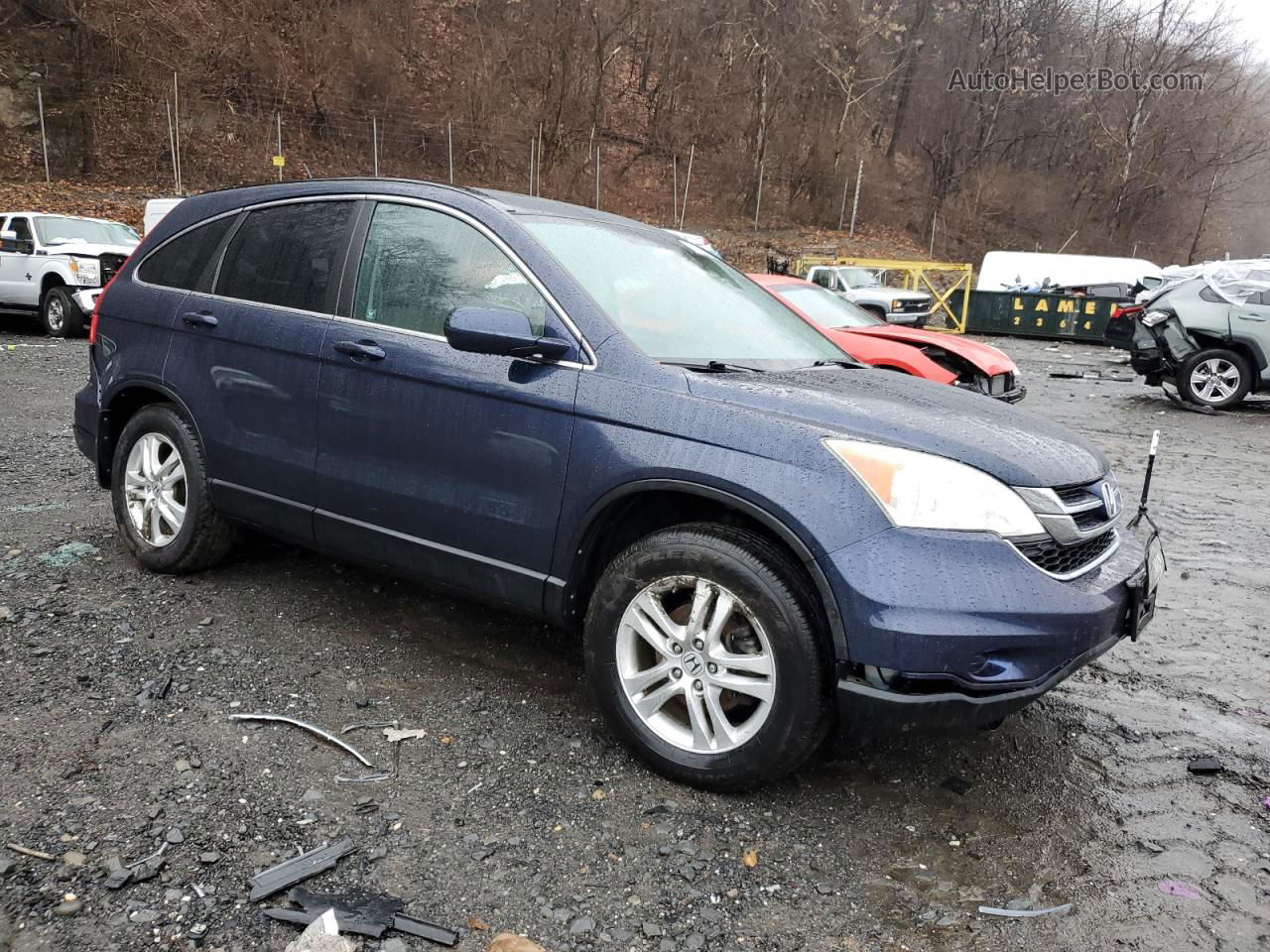 2010 Honda Cr-v Exl Blue vin: 5J6RE4H79AL040959