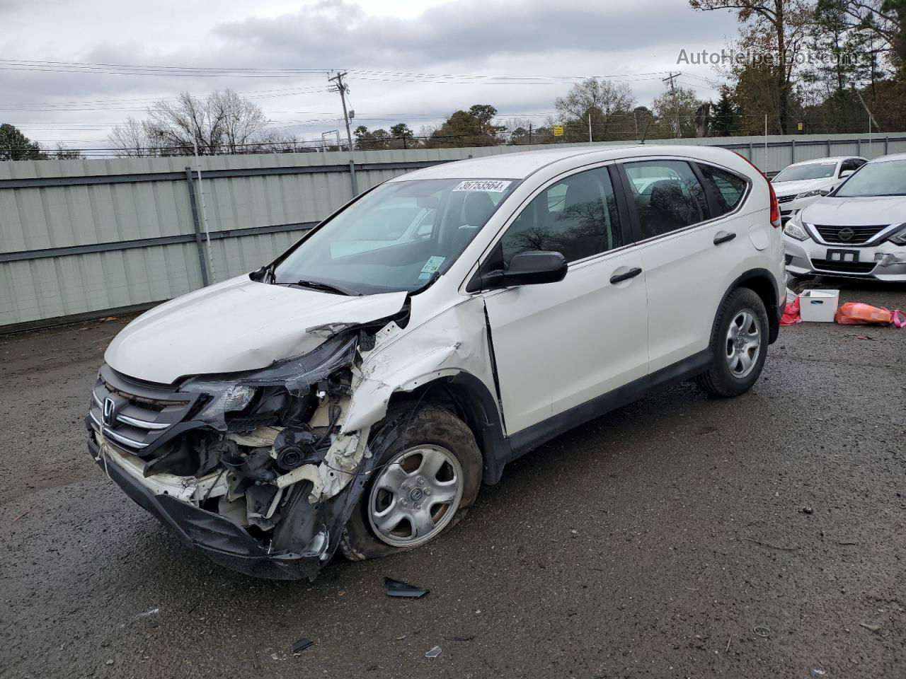 2013 Honda Cr-v Lx White vin: 5J6RM3H30DL015446