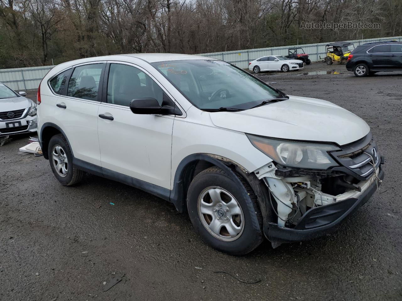 2013 Honda Cr-v Lx White vin: 5J6RM3H30DL015446